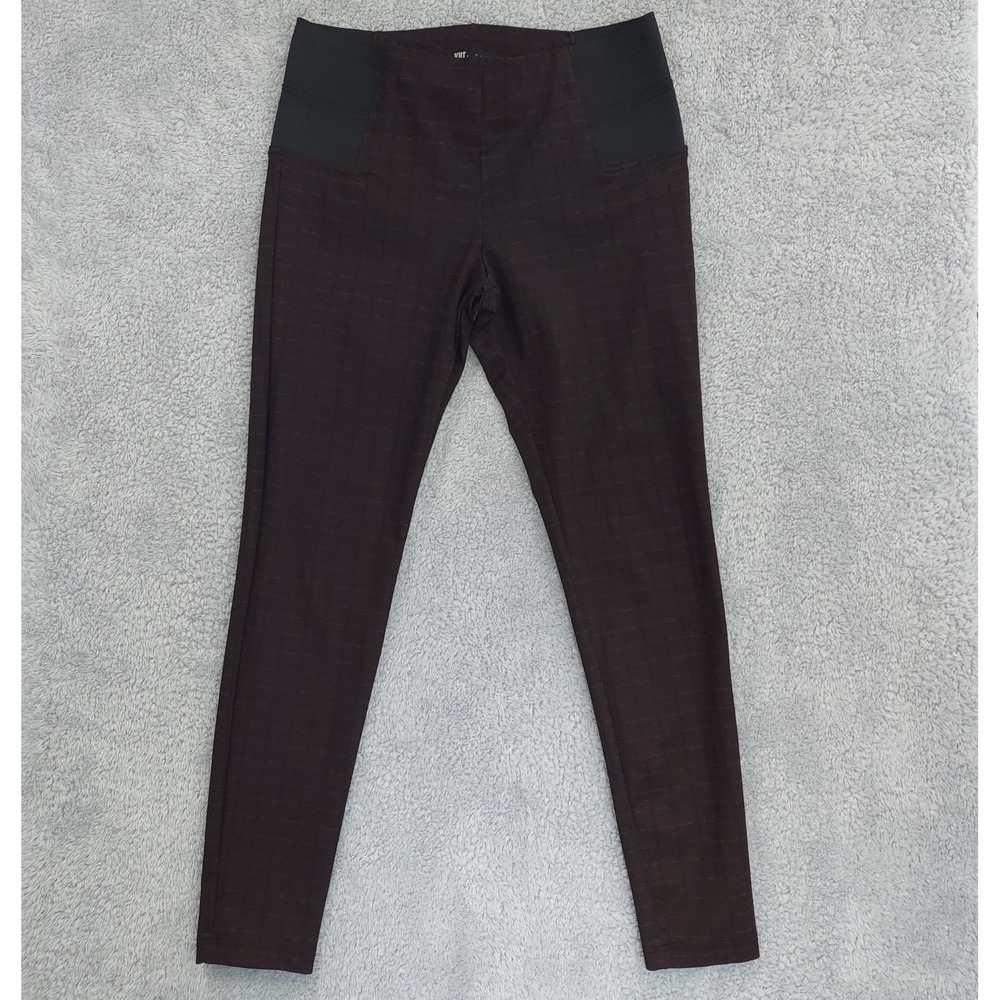 Kut from the Kloth Joan Pants Women's Large Brown Plaid Skinny Trousers Academia